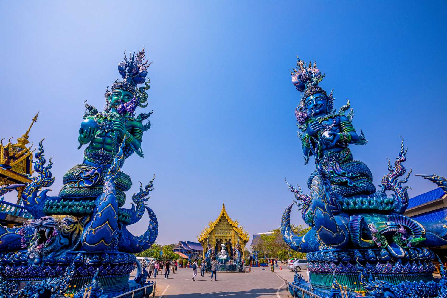 Detalles del Templo Azul en Tailandia